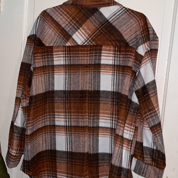 Orange-brown shacket flannel - Picture 3 of 4